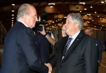 Re Juan Carlos visita gli Europei di Brescia