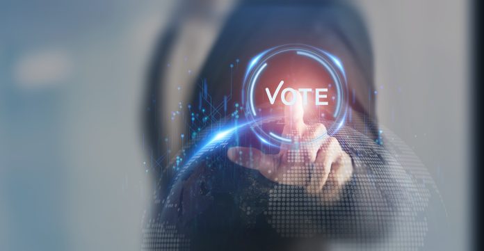 Electronic,Or,Internet,Voting,Concept,(e-voting,Or,Online,Voting).,Click